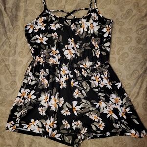 Black Floral Romper
